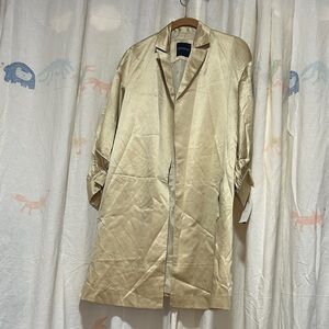 Magashoni Collection Lapel Collar Caramel Silk Duster 8